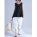 Women Sleeveless Cotton Solid Vest Tank Tops