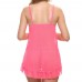 Front Cardigan Sexy Sling Nightdress Floral Lace Lovely Bowknot Sleepwear