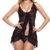 Front Cardigan Sexy Sling Nightdress Floral Lace Lovely Bowknot Sleepwear