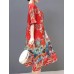 Plus Size Silk A-Line Short Sleeve Chinese Style  Dress