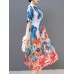 Plus Size Silk A-Line Short Sleeve Chinese Style  Dress