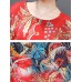 Plus Size Silk A-Line Short Sleeve Chinese Style  Dress