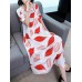 Elegant Women Floral Print O-neck A-line Dress