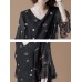 Cotton V-neck Flared Sleeve Star Dress