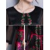 Satin Floral Print O-neck Elegant Side Slipt Dress