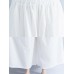 Wide Leg Vintage Women Retro Cotton Linen Elastic Waist White Pants