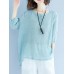 Casual Women Loose Half Sleeve Irregular Hem Shirts