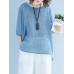 Casual Women Loose Half Sleeve Irregular Hem Shirts