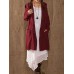 Vintage Long Sleeve Linen Cotton Hooded Mid-long Coats