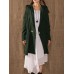 Vintage Long Sleeve Linen Cotton Hooded Mid-long Coats