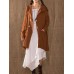 Vintage Long Sleeve Linen Cotton Hooded Mid-long Coats