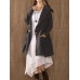 Vintage Long Sleeve Linen Cotton Hooded Mid-long Coats