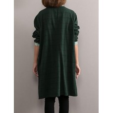 Vintage Women Long Sleeve Solid Color Coats