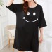 Milk Silk Women Loose Smile Printing Comfortable Pajamas Maternity Dress