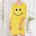 Milk Silk Women Loose Smile Printing Comfortable Pajamas Maternity Dress