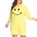 Milk Silk Women Loose Smile Printing Comfortable Pajamas Maternity Dress