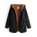 Women Casual Fleece Warm Winter Hooded Two-Face Coats