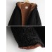 Women Casual Fleece Warm Winter Hooded Two-Face Coats