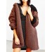 Women Casual Fleece Warm Winter Hooded Two-Face Coats