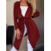 Autumn Casual Women Solid Color Irregular Hem Lapel Jacket