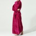 Plus Size Long Sleeve Bathrobe Flannel Thicken Nightgown Sleepwear