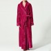 Plus Size Long Sleeve Bathrobe Flannel Thicken Nightgown Sleepwear