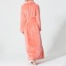 Plus Size Long Sleeve Bathrobe Flannel Thicken Nightgown Sleepwear