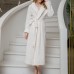 Plus Size Long Sleeve Bathrobe Flannel Thicken Nightgown Sleepwear