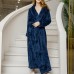 Plus Size Long Sleeve Bathrobe Flannel Thicken Nightgown Sleepwear