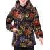 Vinatge Women Thick Warm Print Hooded Pockets Coats