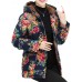 Vintage Women Printed Long Sleeve Fleece Hooded Coats