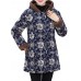 Women Retro Floral Print Buttons Long Sleeve Hooded Coats