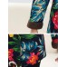 Women Floral Print Buttons Long Sleeve Zipper Winter Coats