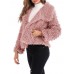 Women Pure Color Lapel Warm Thicken Short Coats