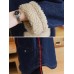 Women Casual Long Sleeve Pockets Fleece Thicken Denim Coats