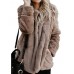 Women Thicken Fleece Lapel Solid Color Winter Sweatshirt Coats