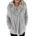 Women Thicken Fleece Lapel Solid Color Winter Sweatshirt Coats