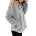 Women Thicken Fleece Lapel Solid Color Winter Sweatshirt Coats