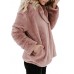 Women Thicken Fleece Lapel Solid Color Winter Sweatshirt Coats