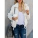 Women Long Sleeve Fleece Lapel Pure Color Zipper Warm Jacket Coats