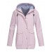 Casual Women Pure Color Outdoor Zipper Button Jacket with Big Pockets