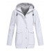 Casual Women Pure Color Outdoor Zipper Button Jacket with Big Pockets