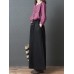 Women Casual Cotton Linen Pure Color Elastic Waist Pants with Pockets