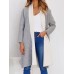 Casual Women Solid Color Long Sleeve Mid Long Outerwear Coats