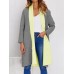 Casual Women Solid Color Long Sleeve Mid Long Outerwear Coats