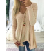 S-5XL Casual Women Solid Color Deep V-Neck Irregular Hem Blouse