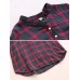 Casual Women Cotton Plaid V-Neck Button Long Sleeve Blouse