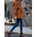 Pure Color Fleece Hooded Pockets Long Sleeve Women Coats