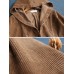 Women Retro Pure Color Hooded Long Sleeve Corduroy Short Coats With Pockets