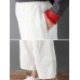 Women Pure Color Elastic Waist Pockets Corduroy Pants